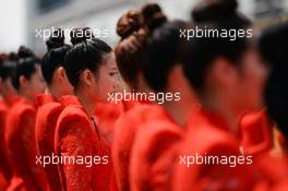 Grid girls on the drivers parade. 17.04.2016. Formula 1 World Championship, Rd 3, Chinese Grand Prix, Shanghai, China, Race Day.