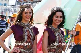 Grid girls. 19.06.2016. Formula 1 World Championship, Rd 8, European Grand Prix, Baku Street Circuit, Azerbaijan, Race Day.