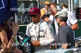 Lewis Hamilton (GBR) Mercedes AMG F1 on the grid. 19.06.2016. Formula 1 World Championship, Rd 8, European Grand Prix, Baku Street Circuit, Azerbaijan, Race Day.