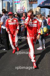 Sebastian Vettel (GER) Ferrari on the grid. 19.06.2016. Formula 1 World Championship, Rd 8, European Grand Prix, Baku Street Circuit, Azerbaijan, Race Day.