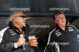 (L to R): Dr. Vijay Mallya (IND) Sahara Force India F1 Team Owner and Otmar Szafnauer (USA) Sahara Force India F1 Chief Operating Officer at the Sahara Force India F1 Team Fan Zone at Woodlands Campsite. 08.07.2016. Formula 1 World Championship, Rd 10, British Grand Prix, Silverstone, England, Practice Day.