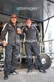 (L to R): Dr. Vijay Mallya (IND) Sahara Force India F1 Team Owner and Otmar Szafnauer (USA) Sahara Force India F1 Chief Operating Officer at the Sahara Force India F1 Team Fan Zone at Woodlands Campsite. 08.07.2016. Formula 1 World Championship, Rd 10, British Grand Prix, Silverstone, England, Practice Day.
