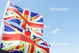 Flags for Lewis Hamilton (GBR) Mercedes AMG F1. 10.07.2016. Formula 1 World Championship, Rd 10, British Grand Prix, Silverstone, England, Race Day.