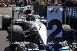 Nico Rosberg (GER) Mercedes AMG F1 W07 Hybrid in parc ferme. 10.07.2016. Formula 1 World Championship, Rd 10, British Grand Prix, Silverstone, England, Race Day.
