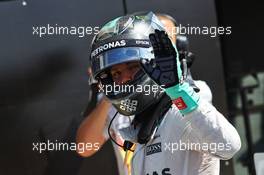 Nico Rosberg (GER) Mercedes AMG F1 celebrates his second position in parc ferme. 10.07.2016. Formula 1 World Championship, Rd 10, British Grand Prix, Silverstone, England, Race Day.