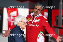 (L to R): Bernie Ecclestone (GBR) with Maurizio Arrivabene (ITA) Ferrari Team Principal. 09.07.2016. Formula 1 World Championship, Rd 10, British Grand Prix, Silverstone, England, Qualifying Day.