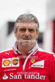 Maurizio Arrivabene (ITA) Ferrari Team Principal. 07.07.2016. Formula 1 World Championship, Rd 10, British Grand Prix, Silverstone, England, Preparation Day.