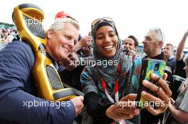 Johnny Herbert (GBR) Sky Sports F1 Presenter with fans. 07.07.2016. Formula 1 World Championship, Rd 10, British Grand Prix, Silverstone, England, Preparation Day.