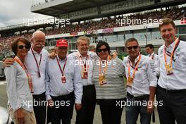 Dr. Dieter Zetsche (GER) Daimler AG CEO; Niki Lauda (AUT) Mercedes Non-Executive Chairman; and Thomas Weber (GER) Member of the Board of Management of Daimler AG, with guests on the grid. 31.07.2016. Formula 1 World Championship, Rd 12, German Grand Prix, Hockenheim, Germany, Race Day.