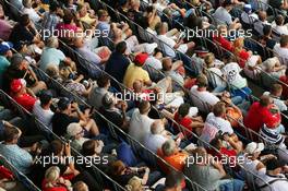 Fans in the grandstand. 31.07.2016. Formula 1 World Championship, Rd 12, German Grand Prix, Hockenheim, Germany, Race Day.