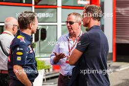 (L to R): Christian Horner (GBR) Red Bull Racing Team Principal with Martin Brundle (GBR) Sky Sports Commentator and David Coulthard (GBR) Red Bull Racing and Scuderia Toro Advisor / Channel 4 F1 Commentator. 30.07.2016. Formula 1 World Championship, Rd 12, German Grand Prix, Hockenheim, Germany, Qualifying Day.