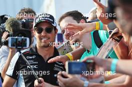 Sergio Perez (MEX) Sahara Force India F1 with fans. 30.07.2016. Formula 1 World Championship, Rd 12, German Grand Prix, Hockenheim, Germany, Qualifying Day.