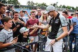Nico Hulkenberg (GER) Sahara Force India F1 with fans. 28.07.2016. Formula 1 World Championship, Rd 12, German Grand Prix, Hockenheim, Germany, Preparation Day.