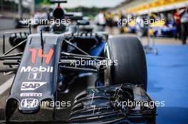 McLaren MP4-31 of Fernando Alonso (ESP) McLaren. 28.07.2016. Formula 1 World Championship, Rd 12, German Grand Prix, Hockenheim, Germany, Preparation Day.