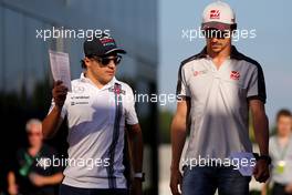 Felipe Massa (BRA), Williams F1 Team and Esteban Gutierrez (MEX), Haas F1 Team  22.07.2016. Formula 1 World Championship, Rd 11, Hungarian Grand Prix, Budapest, Hungary, Practice Day.