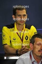 Remi Taffin (FRA) Renault Sport F1 Engine Technical Director in the FIA Press Conference. 22.07.2016. Formula 1 World Championship, Rd 11, Hungarian Grand Prix, Budapest, Hungary, Practice Day.