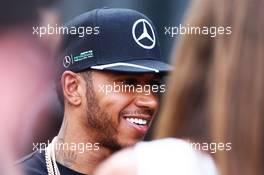 Lewis Hamilton (GBR) Mercedes AMG F1 with the media. 22.07.2016. Formula 1 World Championship, Rd 11, Hungarian Grand Prix, Budapest, Hungary, Practice Day.