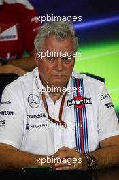 Pat Symonds (GBR) Williams Chief Technical Officer in the FIA Press Conference. 22.07.2016. Formula 1 World Championship, Rd 11, Hungarian Grand Prix, Budapest, Hungary, Practice Day.