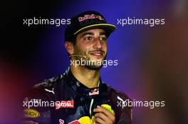 Daniel Ricciardo (AUS) Red Bull Racing in the FIA Press Conference. 24.07.2016. Formula 1 World Championship, Rd 11, Hungarian Grand Prix, Budapest, Hungary, Race Day.
