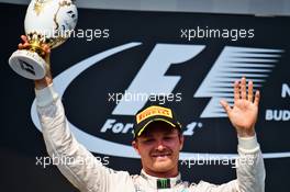 Nico Rosberg (GER) Mercedes AMG F1 celebrates his second position on the podium. 24.07.2016. Formula 1 World Championship, Rd 11, Hungarian Grand Prix, Budapest, Hungary, Race Day.