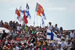 Finnish fans and flags. 24.07.2016. Formula 1 World Championship, Rd 11, Hungarian Grand Prix, Budapest, Hungary, Race Day.