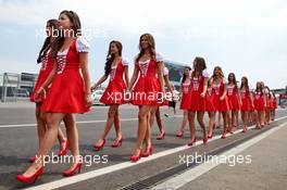 Grid girls. 24.07.2016. Formula 1 World Championship, Rd 11, Hungarian Grand Prix, Budapest, Hungary, Race Day.