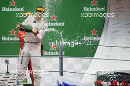 Race winner Nico Rosberg (GER) Mercedes AMG F1 celebrates on the podium. 04.09.2016. Formula 1 World Championship, Rd 14, Italian Grand Prix, Monza, Italy, Race Day.