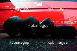 Pirelli tyres used by the Ferrari team. 03.09.2016. Formula 1 World Championship, Rd 14, Italian Grand Prix, Monza, Italy, Qualifying Day.