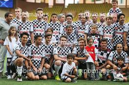 Line up at a charity football match. 24.05.2016. Formula 1 World Championship, Rd 6, Monaco Grand Prix, Monte Carlo, Monaco, Tuesday Soccer.