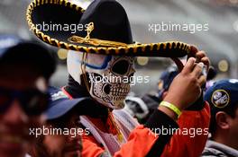 A masked fan. 30.10.2016. Formula 1 World Championship, Rd 19, Mexican Grand Prix, Mexico City, Mexico, Race Day.