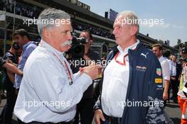 (L to R): Chase Carey (USA) Formula One Group Chairman with Dr Helmut Marko (AUT) Red Bull Motorsport Consultant on the grid. 30.10.2016. Formula 1 World Championship, Rd 19, Mexican Grand Prix, Mexico City, Mexico, Race Day.