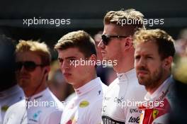 Nico Hulkenberg (GER) Sahara Force India F1 as the grid observes the national anthem. 30.10.2016. Formula 1 World Championship, Rd 19, Mexican Grand Prix, Mexico City, Mexico, Race Day.