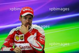 Sebastian Vettel (GER) Ferrari in the FIA Press Conference. 30.10.2016. Formula 1 World Championship, Rd 19, Mexican Grand Prix, Mexico City, Mexico, Race Day.
