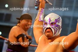 Mexican wrestlers in the paddock 27.10.2016. Formula 1 World Championship, Rd 19, Mexican Grand Prix, Mexico City, Mexico, Preparation Day.