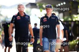(L to R): Jonathan Wheatley (GBR) Red Bull Racing Team Manager with Max Verstappen (NLD) Red Bull Racing. 30.09.2016. Formula 1 World Championship, Rd 16, Malaysian Grand Prix, Sepang, Malaysia, Friday.