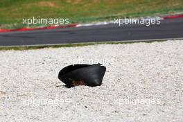 The Pirelli tyre carcass of Esteban Gutierrez (MEX) Haas F1 Team at the start of the race. 02.10.2016. Formula 1 World Championship, Rd 16, Malaysian Grand Prix, Sepang, Malaysia, Sunday.