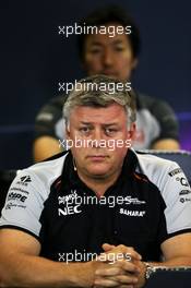 Otmar Szafnauer (USA) Sahara Force India F1 Chief Operating Officer in the FIA Press Conference. 29.10.2016. Formula 1 World Championship, Rd 4, Russian Grand Prix, Sochi Autodrom, Sochi, Russia, Practice Day.