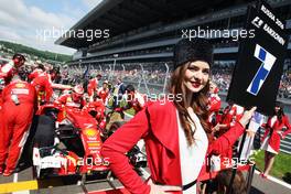 Grid girl for Kimi Raikkonen (FIN) Ferrari SF16-H. 01.05.2016. Formula 1 World Championship, Rd 4, Russian Grand Prix, Sochi Autodrom, Sochi, Russia, Race Day.