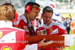 Sebastian Vettel (GER) Ferrari on the grid. 01.05.2016. Formula 1 World Championship, Rd 4, Russian Grand Prix, Sochi Autodrom, Sochi, Russia, Race Day.
