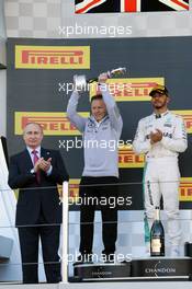 Mercedes AMG F1 on the podium. 01.05.2016. Formula 1 World Championship, Rd 4, Russian Grand Prix, Sochi Autodrom, Sochi, Russia, Race Day.