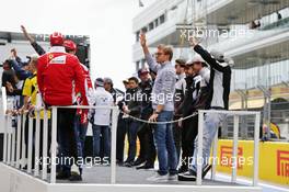 Nico Rosberg (GER) Mercedes AMG F1 and the other drivers on the parade truck. 01.05.2016. Formula 1 World Championship, Rd 4, Russian Grand Prix, Sochi Autodrom, Sochi, Russia, Race Day.