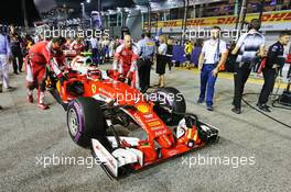 Kimi Raikkonen (FIN) Ferrari SF16-H on the grid. 18.09.2016. Formula 1 World Championship, Rd 15, Singapore Grand Prix, Marina Bay Street Circuit, Singapore, Race Day.