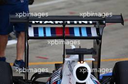 Valtteri Bottas (FIN) Williams Martini Racing FW38 with a rear wing attachment. 13.07.2016. Formula One In-Season Testing, Day Two, Silverstone, England. Wednesday.