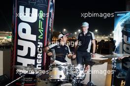 (L to R): Sergio Perez (MEX) Sahara Force India F1 and team mate Nico Hulkenberg (GER) Sahara Force India F1 at a Hype Energy Drink event. 24.11.2016. Formula 1 World Championship, Rd 21, Abu Dhabi Grand Prix, Yas Marina Circuit, Abu Dhabi, Preparation Day.