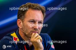 Christian Horner (GBR) Red Bull Racing Team Principal in the FIA Press Conference. 21.10.2016. Formula 1 World Championship, Rd 18, United States Grand Prix, Austin, Texas, USA, Practice Day.