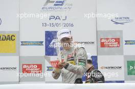 podium, George Russell (GBR) HitechGP Dallara F312 – Mercedes-Benz,  14.05.2016. FIA F3 European Championship 2016, Round 3, Race 2, Pau, France
