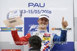 podium, rookie, Ben Barnicoat (GBR) HitechGP Dallara F312 – Mercedes-Benz,  14.05.2016. FIA F3 European Championship 2016, Round 3, Race 2, Pau, France