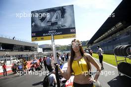 Grid girl of Ben Barnicoat (GBR) HitechGP Dallara F312 – Mercedes-Benz.  21.05.2016. FIA F3 European Championship 2016, Round 4, Race 1, Spielberg, Austria