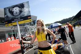 Grid girl of David Beckmann (GER) kfzteile24 Mücke Motorsport Dallara F312 – Mercedes-Benz.  21.05.2016. FIA F3 European Championship 2016, Round 4, Race 1, Spielberg, Austria