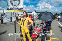 grid girl, Maximilian Günther (GER) Prema Powerteam Dallara F312 - Mercedes-Benz,  26.06.2016. FIA F3 European Championship 2016, Round 5, Race 3, Norisring, Germany